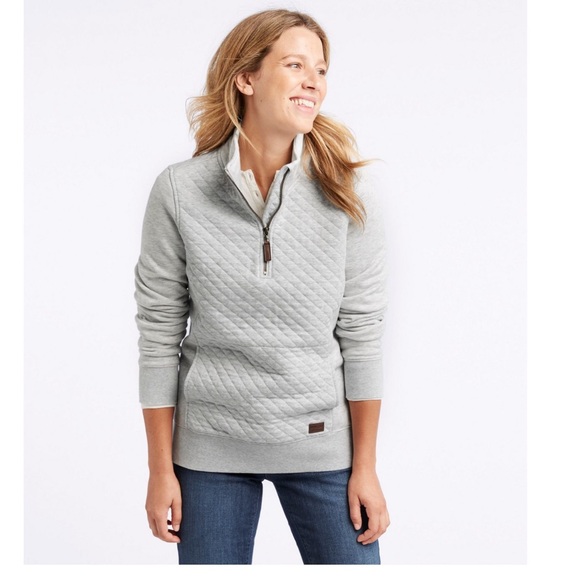 LL Bean Quilted Quarter-Zip Pullover - Picture 2 of 8